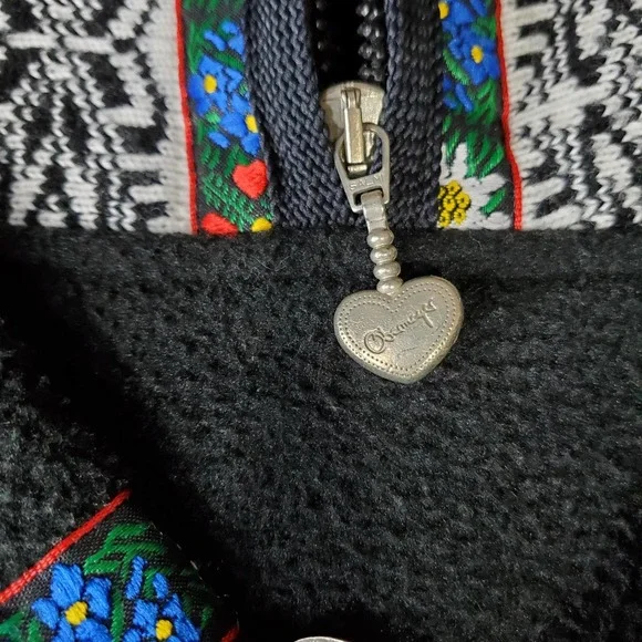 Obermeyer vintage fleece embroidered pullover women's large black - Picture 5 of 13